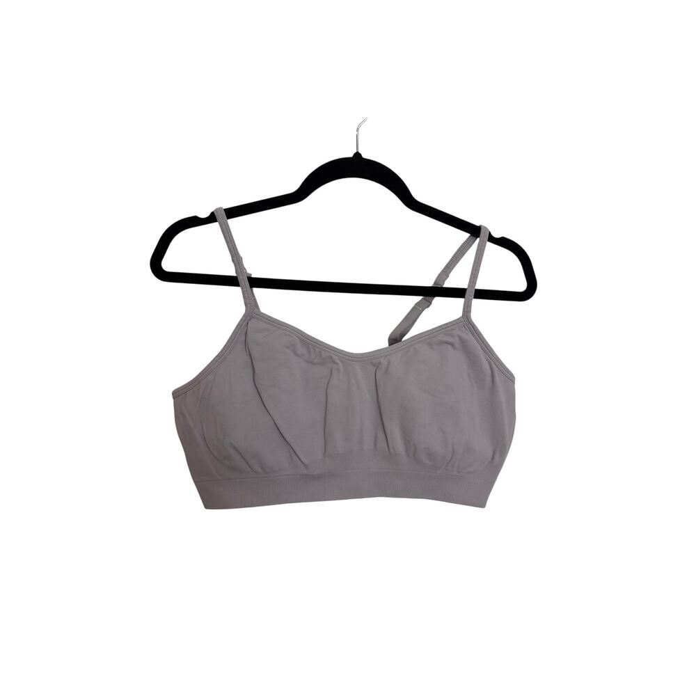 Athleta Trophy Seamless Bralette Womens Large Lavender Purple Ribbed Strappy Bra